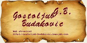 Gostoljub Budaković vizit kartica